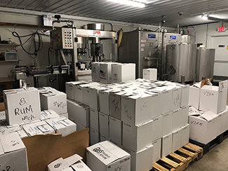Conneaut Cellars spotless bottling and packing area is shown here.