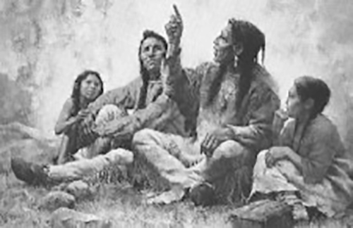 Drawing of the Eriez Indians in Conneaut Lake, PA, at the current site of Conneaut Cellars Winery & Distillery.