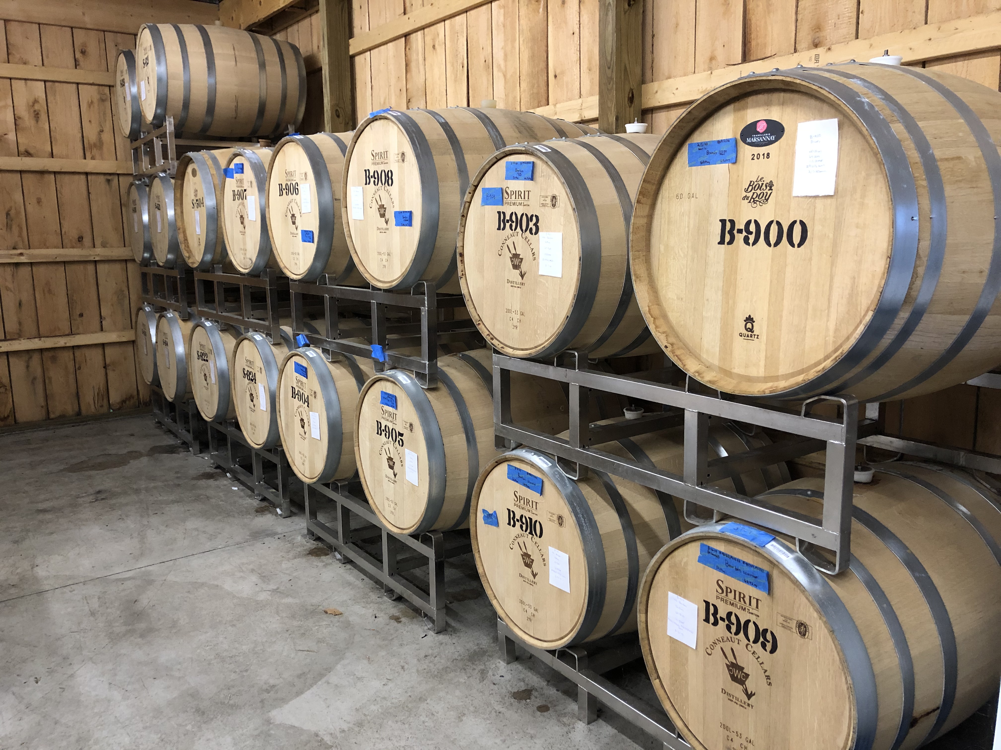 Conneaut Cellars spirits are aged on site at the distillery in Conneaut Lake, PA.